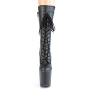Pleaser FLAMINGO-1050WR Platform Mid-Calf Boot (Black Faux Leather/Black Faux Leather)