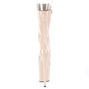 Pleaser FLAMINGO-1051 Platform Mid-Calf Boot (Nude Patent/Nude)
