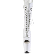 Pleaser FLAMINGO-1051 Platform Mid-Calf Boot (White Patent/White)