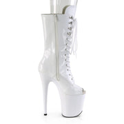 Pleaser FLAMINGO-1051 Platform Mid-Calf Boot (White Patent/White)