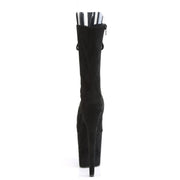 Pleaser FLAMINGO-1051FS Platform Mid-Calf Boot (Black Faux Suede/Black Faux Suede)
