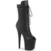 Pleaser FLAMINGO-1051WR Platform Mid-Calf Boot (Black Faux Leather/Black Faux Leather)
