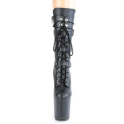Pleaser FLAMINGO-1053 Platform Mid-Calf Boot (Black Faux Leather/Black Faux Leather)