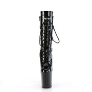 Pleaser FLAMINGO-1053 Platform Mid-Calf Boot (Black Patent/Black)