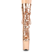 Pleaser FLAMINGO-1053 Platform Mid-Calf Boot (Rose Gold Metallic Pu/Rose Gold Metallic Pu)