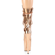 Pleaser FLAMINGO-1053 Platform Mid-Calf Boot (Rose Gold Metallic Pu/Rose Gold Metallic Pu)