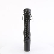 Pleaser FLAMINGO-1054 Platform Mid-Calf Boot (Black Faux Leather/Black Matte)