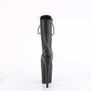 Pleaser FLAMINGO-1054 Platform Mid-Calf Boot (Black Faux Leather/Black Matte)
