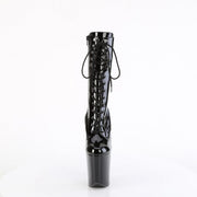 Pleaser FLAMINGO-1054 Platform Mid-Calf Boot (Black Patent/Black)
