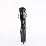 Pleaser FLAMINGO-1054 Platform Mid-Calf Boot (Black Patent/Black)