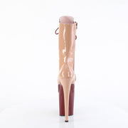Pleaser FLAMINGO-1054DC Platform Mid-Calf Boot (Blush-Burgundy Patent/Blush Burgundy)