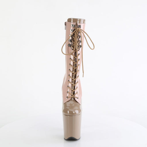 Pleaser FLAMINGO-1054DC Platform Mid-Calf Boot (Dusty Pink-Sand Patent/Dusty Pink-Sand)