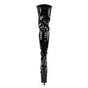 Pleaser FLAMINGO-3000 Platform Thigh High Boot (Black Stretch Patent/Black)