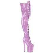 Pleaser FLAMINGO-3020GP Platform Thigh High Boot (Lilac Glitter Patent/M)
