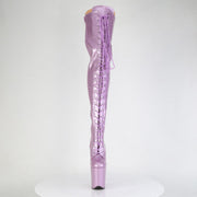 Pleaser FLAMINGO-3020GP Platform Thigh High Boot (Lilac Glitter Patent/M)