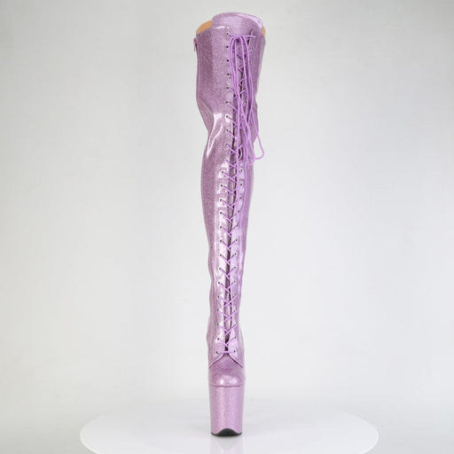 Pleaser FLAMINGO-3020GP Platform Thigh High Boot (Lilac Glitter Patent/M)