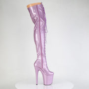 Pleaser FLAMINGO-3020GP Platform Thigh High Boot (Lilac Glitter Patent/M)