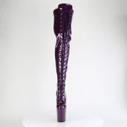 Pleaser FLAMINGO-3020GP Platform Thigh High Boot (Purple Glitter Patent/M)