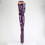 Pleaser FLAMINGO-3020GP Platform Thigh High Boot (Purple Glitter Patent/M)
