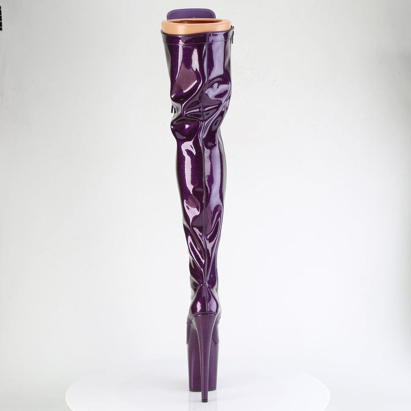 Pleaser FLAMINGO-3020GP Platform Thigh High Boot (Purple Glitter Patent/M)