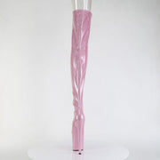 Pleaser FLAMINGO-3021GP Platform Thigh High Boot (Baby Pink Glitter Patent/M)