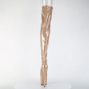 Pleaser FLAMINGO-3021GP Platform Thigh High Boot (Gold Glitter Patent/M)