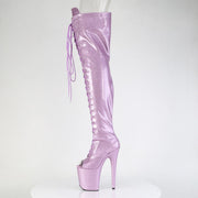 Pleaser FLAMINGO-3021GP Platform Thigh High Boot (Lilac Glitter Patent/M)