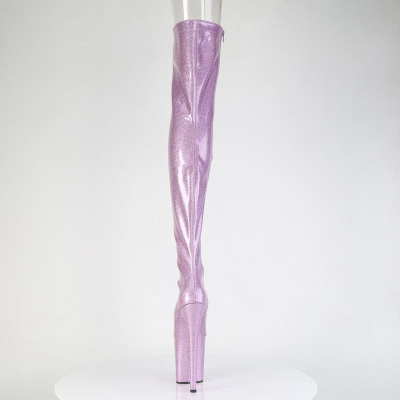 Pleaser FLAMINGO-3021GP Platform Thigh High Boot (Lilac Glitter Patent/M)