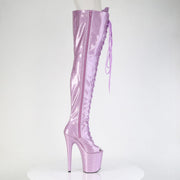 Pleaser FLAMINGO-3021GP Platform Thigh High Boot (Lilac Glitter Patent/M)
