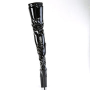 Pleaser FLAMINGO-4000 Platform Crotch High Boot (Black Stretch Patent/Black)