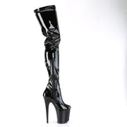Pleaser FLAMINGO-4000 Platform Crotch High Boot (Black Stretch Patent/Black)