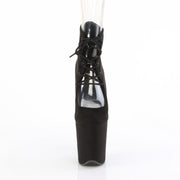 Pleaser FLAMINGO-800-22 Platform Pump (Black Faux Suede/Black Faux Suede)