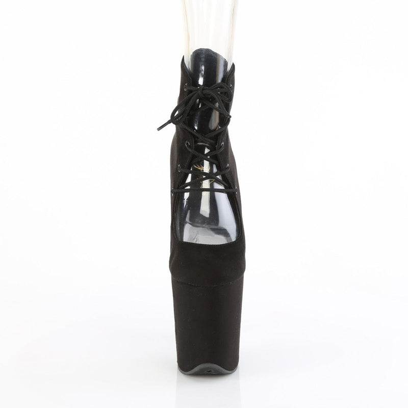 Pleaser FLAMINGO-800-22 Platform Pump (Black Faux Suede/Black Faux Suede)