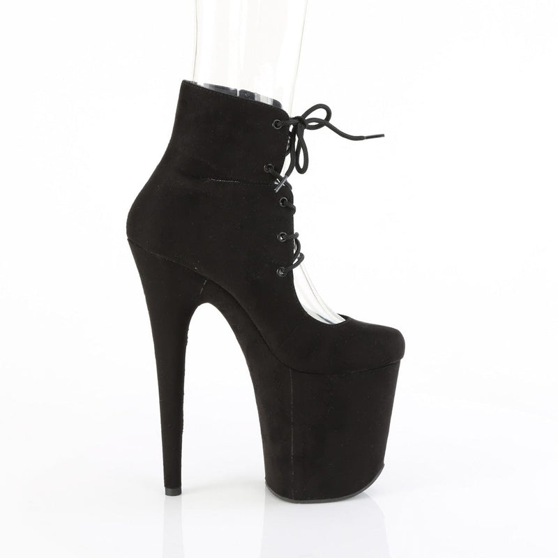 Pleaser FLAMINGO-800-22 Platform Pump (Black Faux Suede/Black Faux Suede)