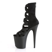 Pleaser FLAMINGO-800-24 Platform Sandal (Black Elastic Band-Microfiber/Black Matte)