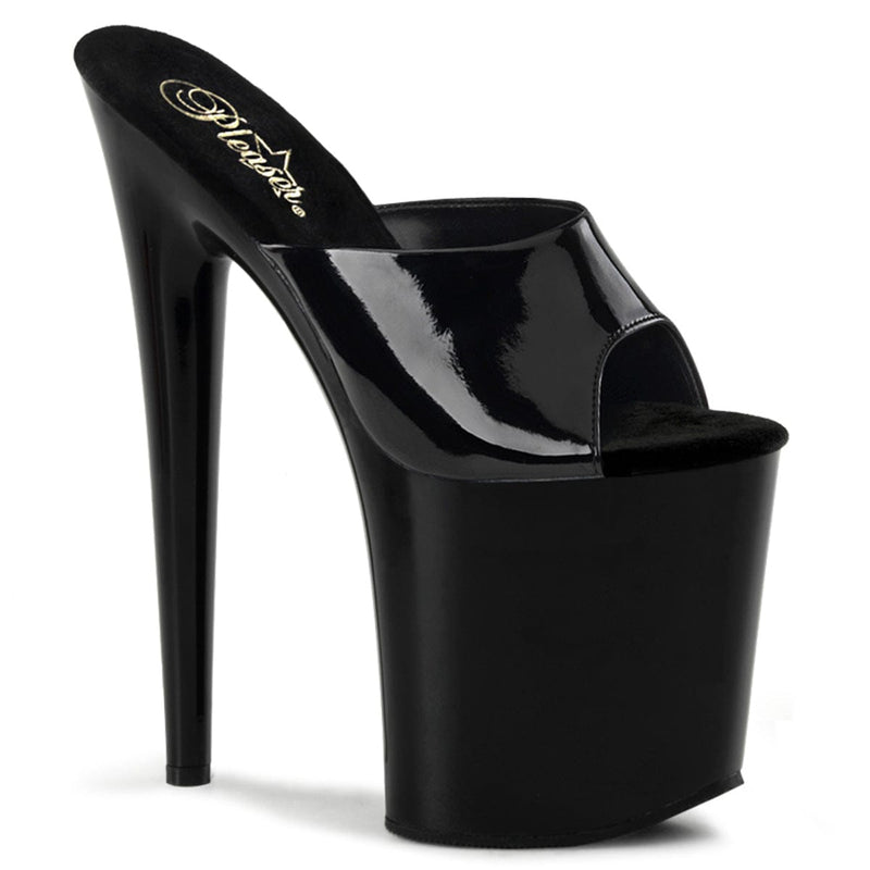 Pleaser FLAMINGO-801 Platform Slide (Black Patent/Black)