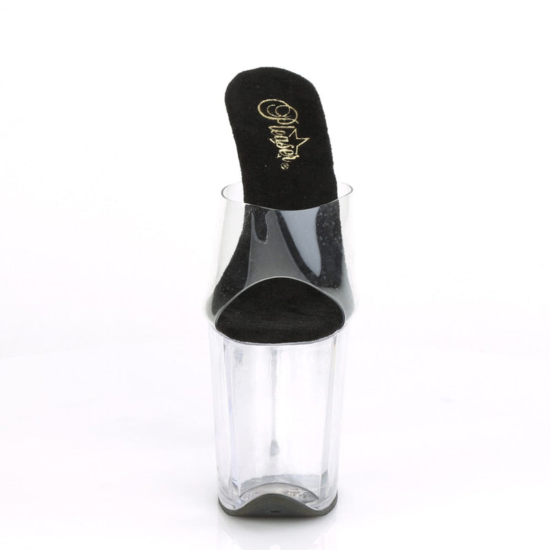Pleaser FLAMINGO-801 Platform Slide (Clear-Black/Clear)