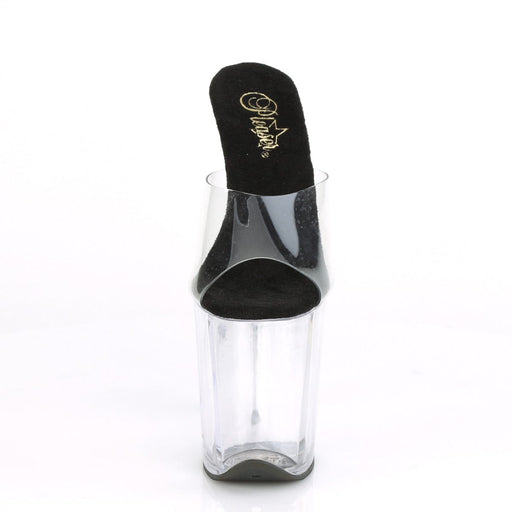 Pleaser FLAMINGO-801 Platform Slide (Clear-Black/Clear)