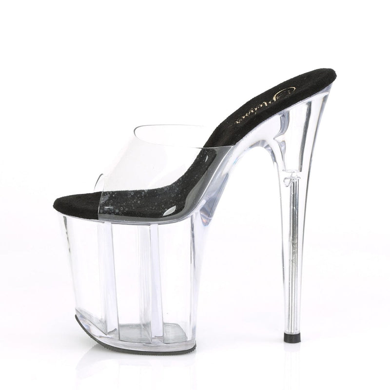 Pleaser FLAMINGO-801 Platform Slide (Clear-Black/Clear)