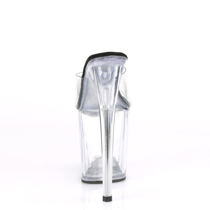 Pleaser FLAMINGO-801 Platform Slide (Clear-Black/Clear)