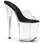 Pleaser FLAMINGO-801 Platform Slide (Clear-Black/Clear)