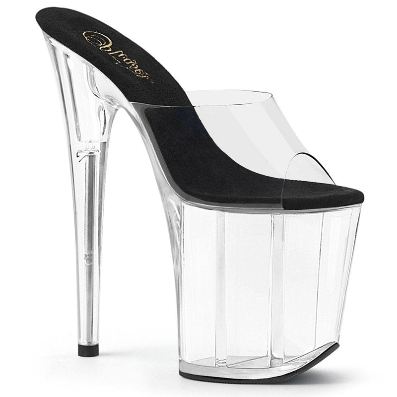 Pleaser FLAMINGO-801 Platform Slide (Clear-Black/Clear)