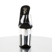 Pleaser FLAMINGO-801 Platform Slide (Clear/Silver Chrome)