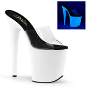 Pleaser FLAMINGO-801UV Platform Slide (Clear/Neon White) 9