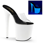 Pleaser FLAMINGO-801UV Platform Slide (Clear/Neon White)