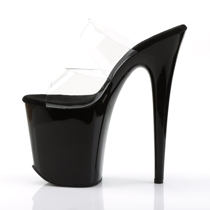 Pleaser FLAMINGO-802 Platform Slide (Clear/Black)