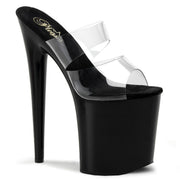 Pleaser FLAMINGO-802 Platform Slide (Clear/Black)