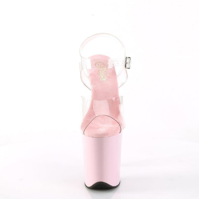 Pleaser FLAMINGO-808 Platform Sandal (Clear/Baby Pink)