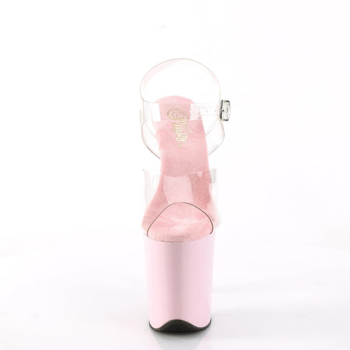 Pleaser FLAMINGO-808 Platform Sandal (Clear/Baby Pink)