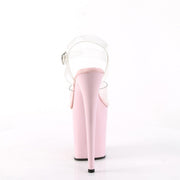 Pleaser FLAMINGO-808 Platform Sandal (Clear/Baby Pink)